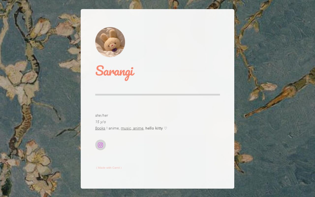 Carrd profile picture for @sarangi